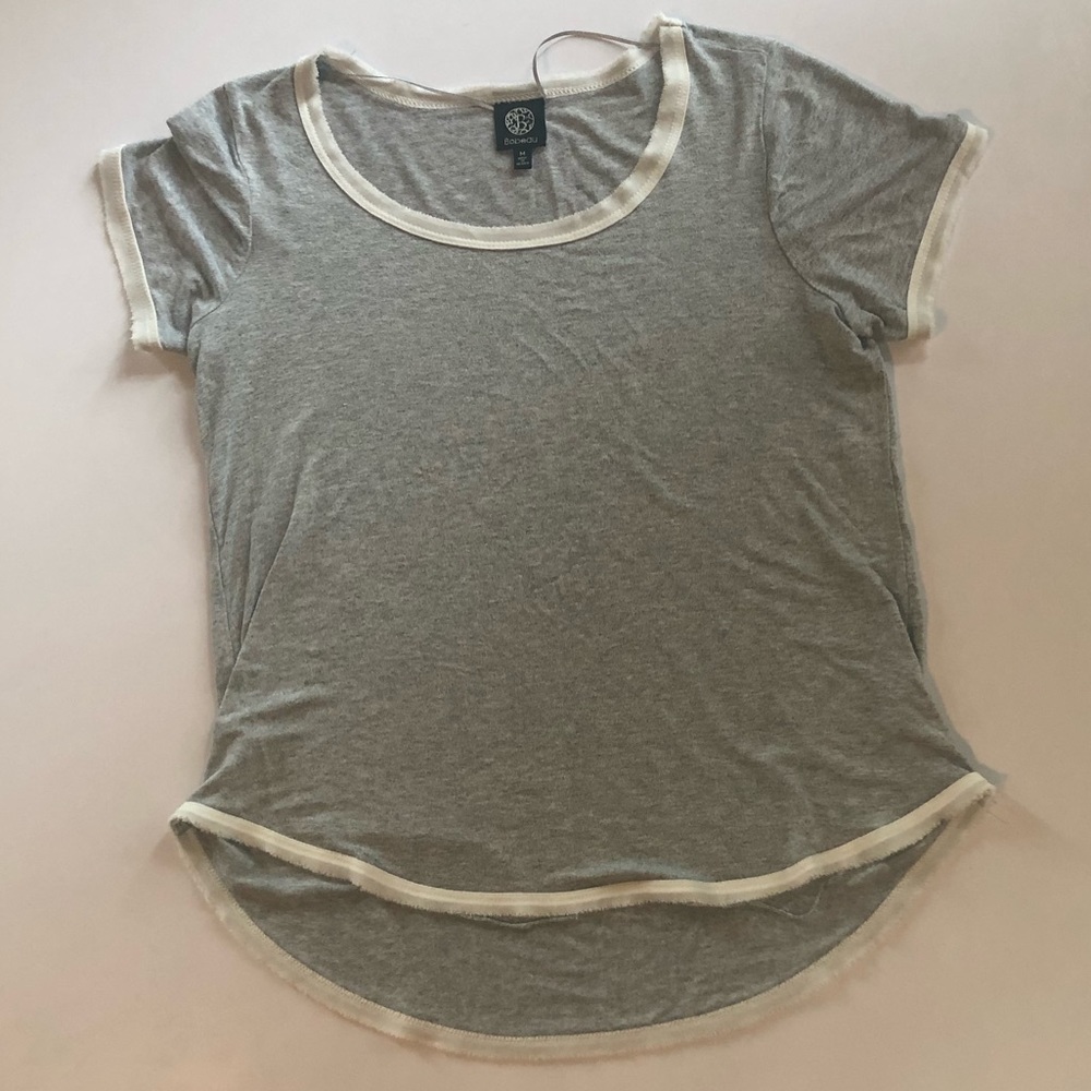 Bobeau shirt with chiffon hem